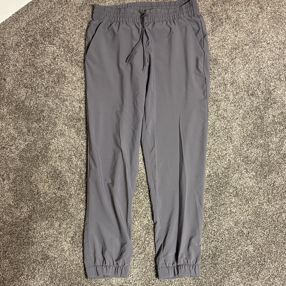 Indyeva Purplish Grey Jogger Pants with Elastic Waist and Tapered Cuffs